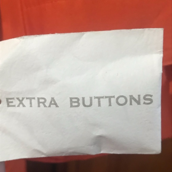 Michael Kors Trench coat poppy orange w/ gold accents size Small - Picture 8 of 9